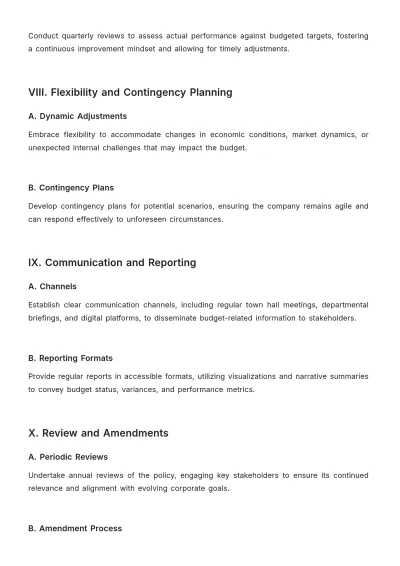 Free Finance Budget Planning Policy Template to Edit Online