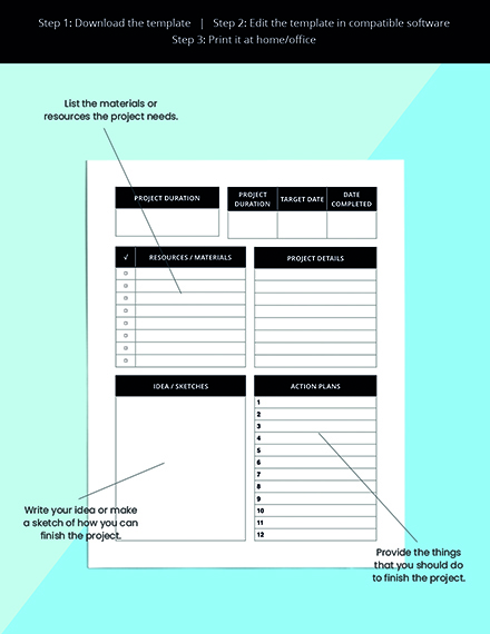 Printable Project Planner Template - Word, Apple Pages | Template.net