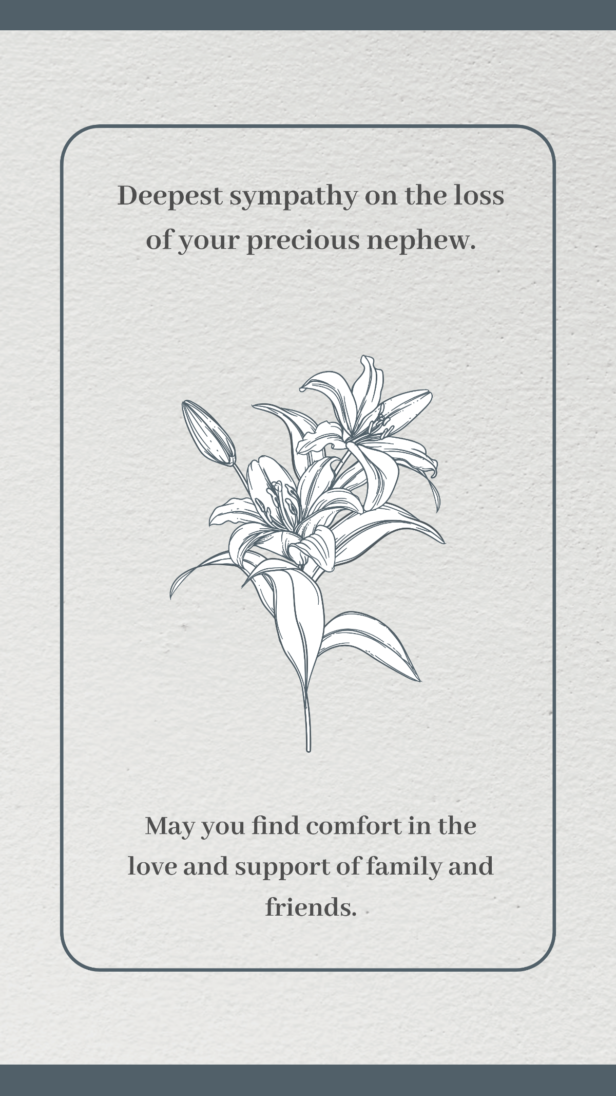 Condolence Message For Nephew Template
