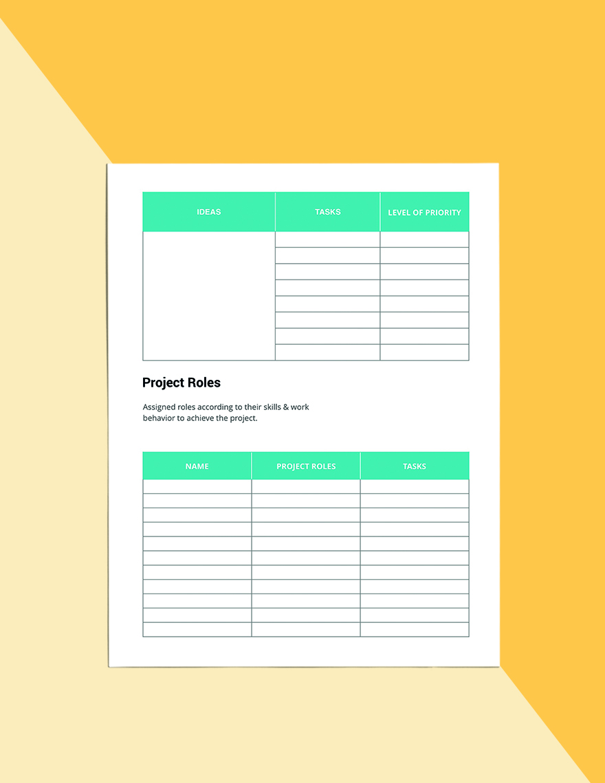 Basic Project Planner Template Download