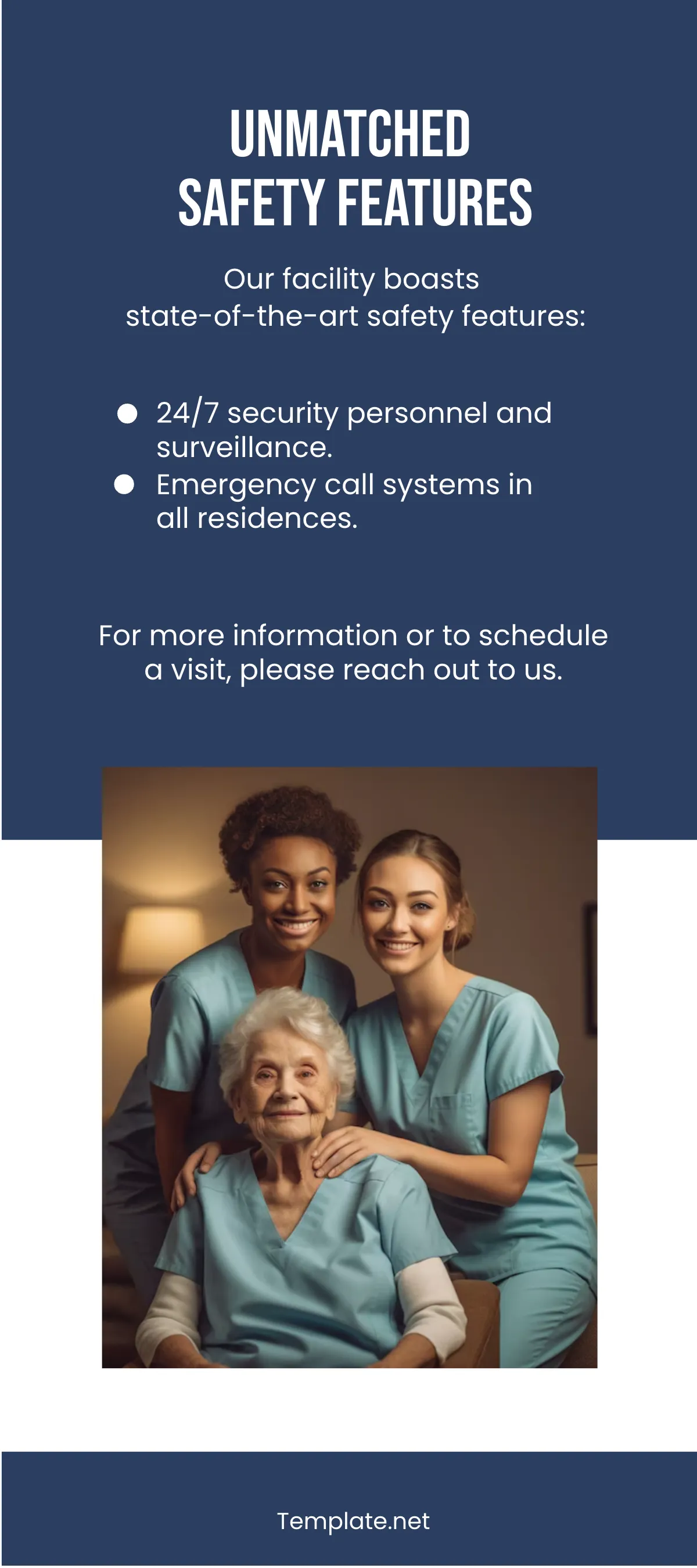 Free Safe and Secure Assisted Living Rack Card Template to Edit Online