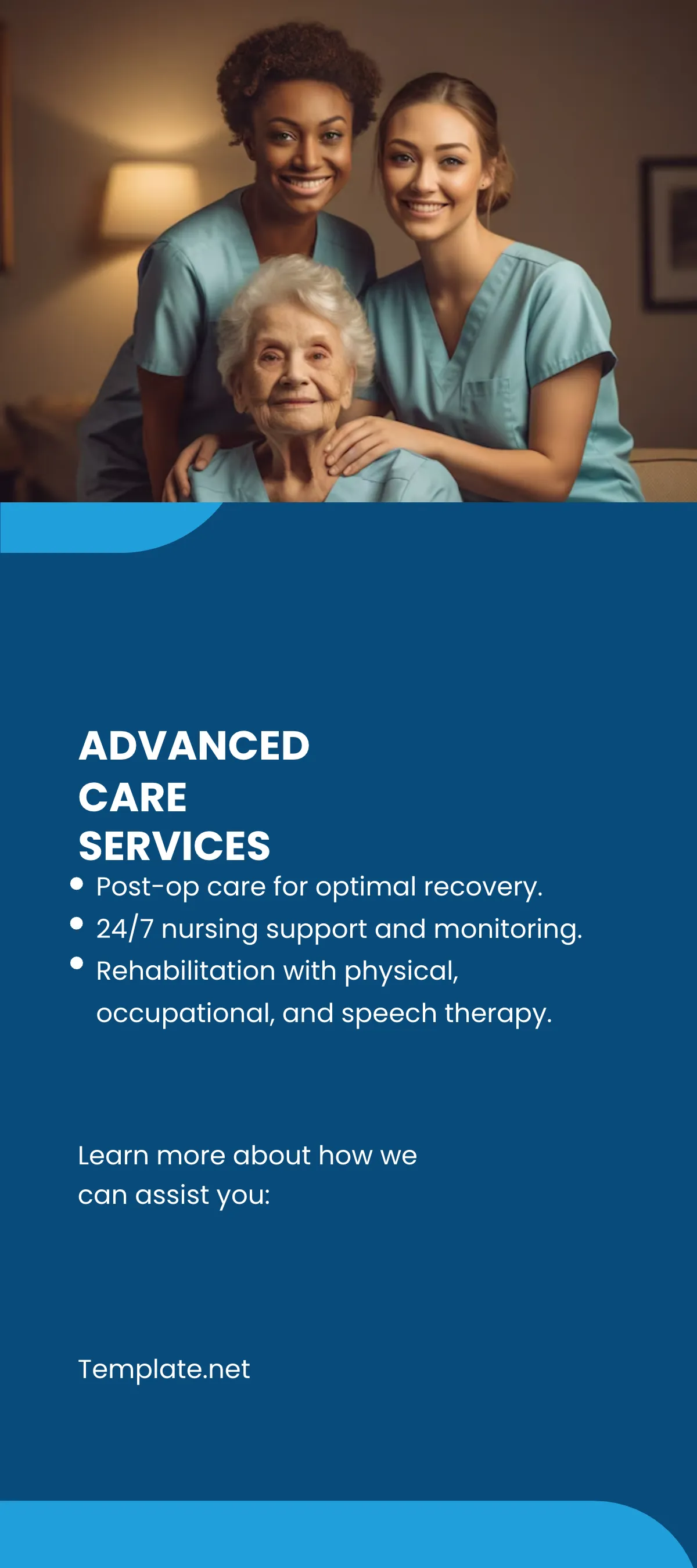 Free Premier Skilled Nursing Support Rack Card Template to Edit Online