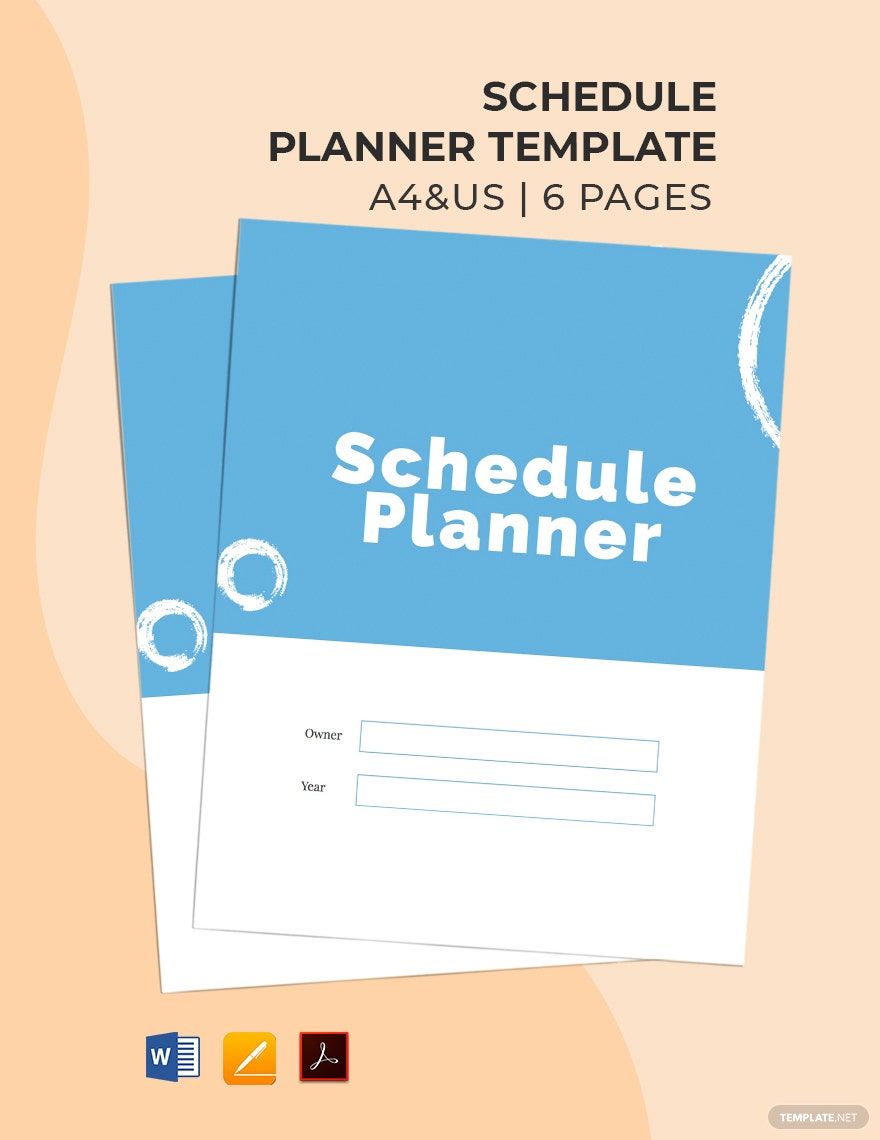 Basic Schedule Planner Template in Word, PDF, Apple Pages