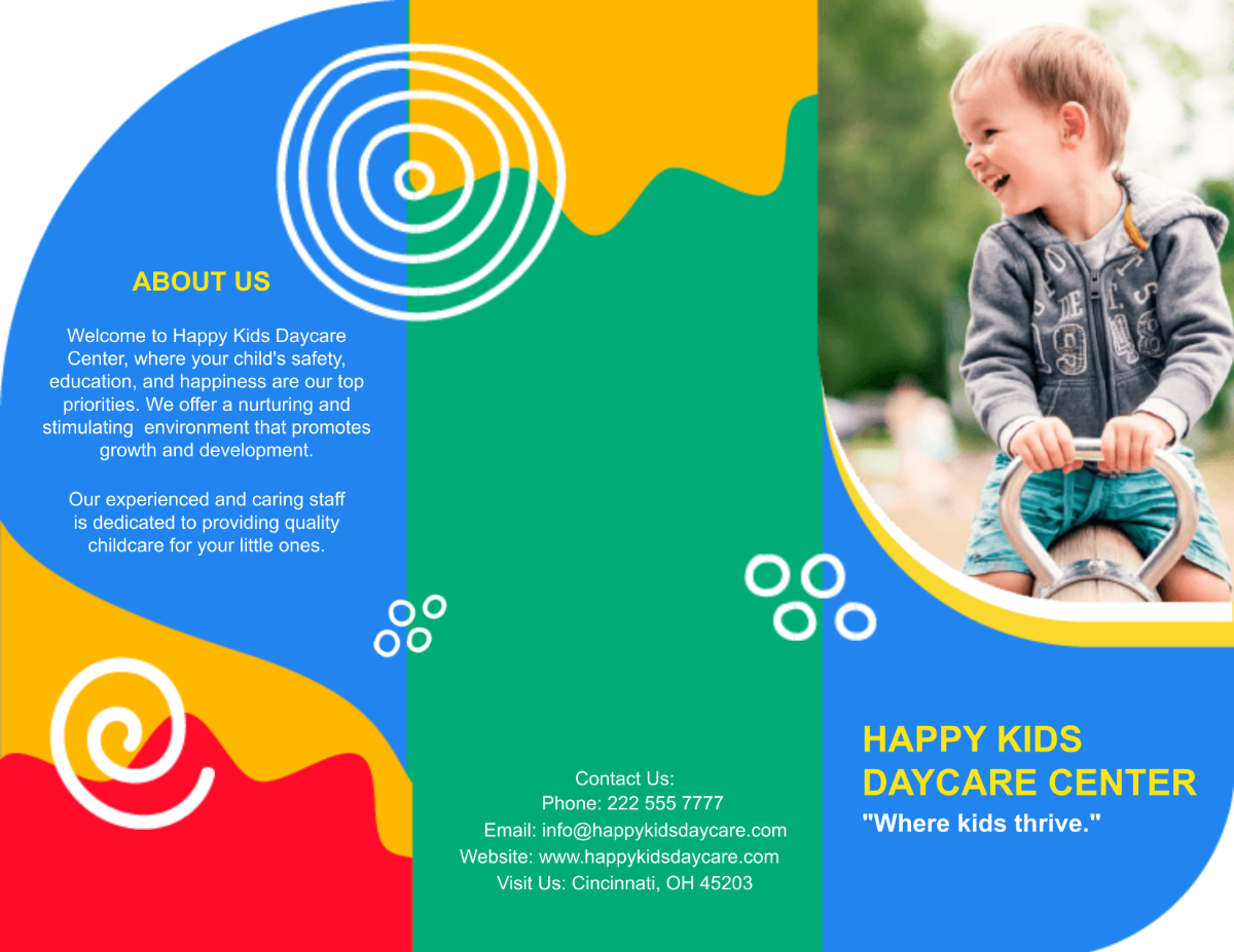 Free Daycare Brochure Template To Edit Online