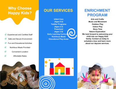 Free Daycare Brochure Template to Edit Online
