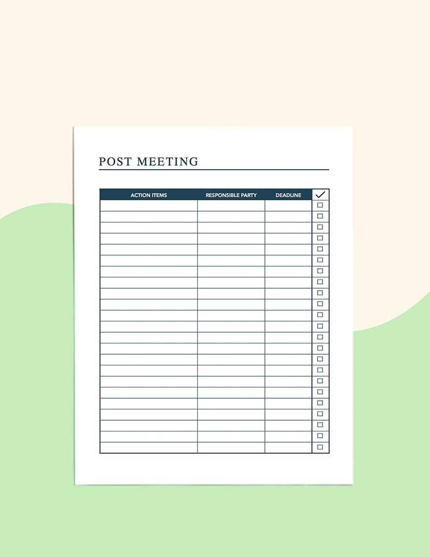 Simple Meeting Planner Template