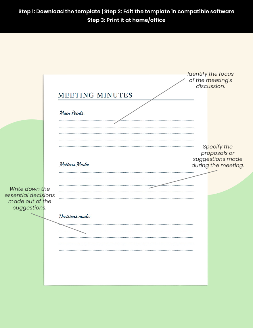 Simple Meeting Planner Template