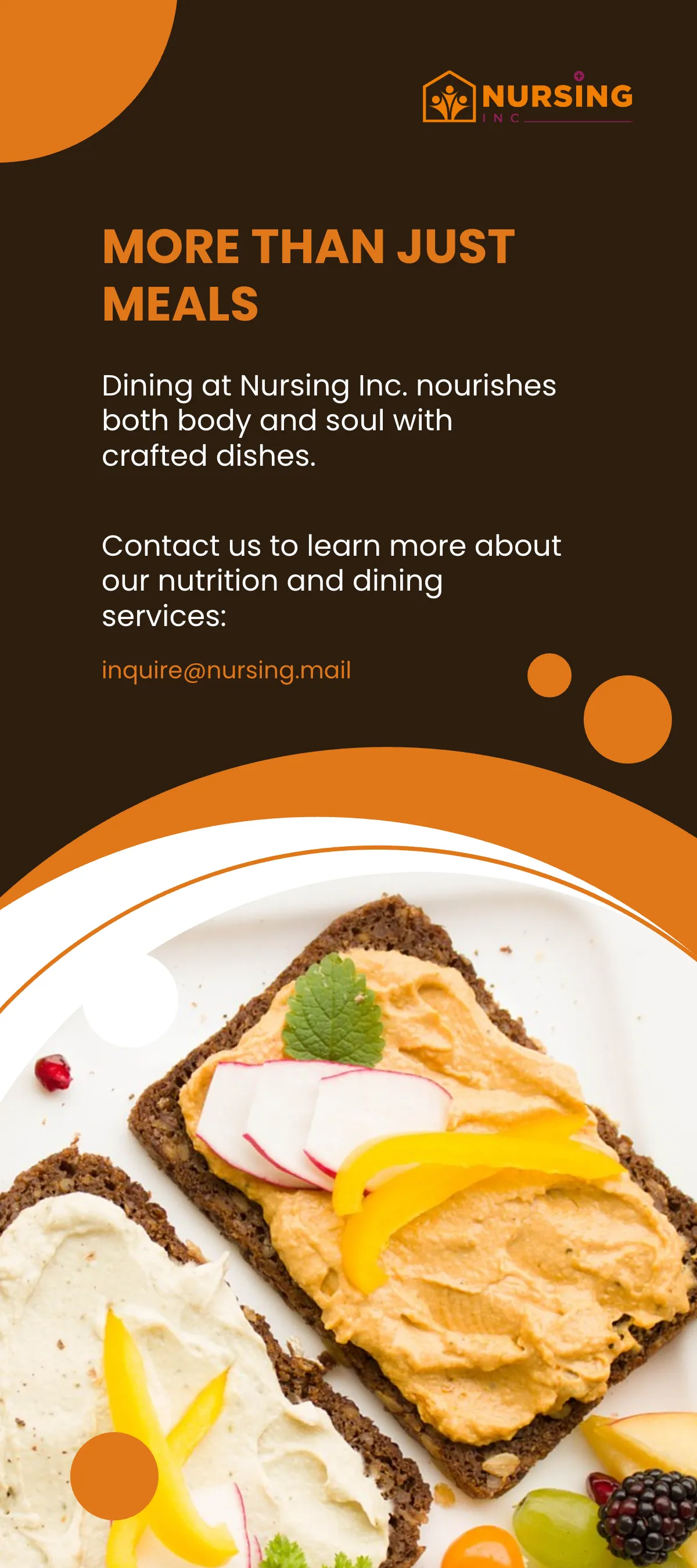 Free Nutrition and Dining Excellence Rack Card Template to Edit Online