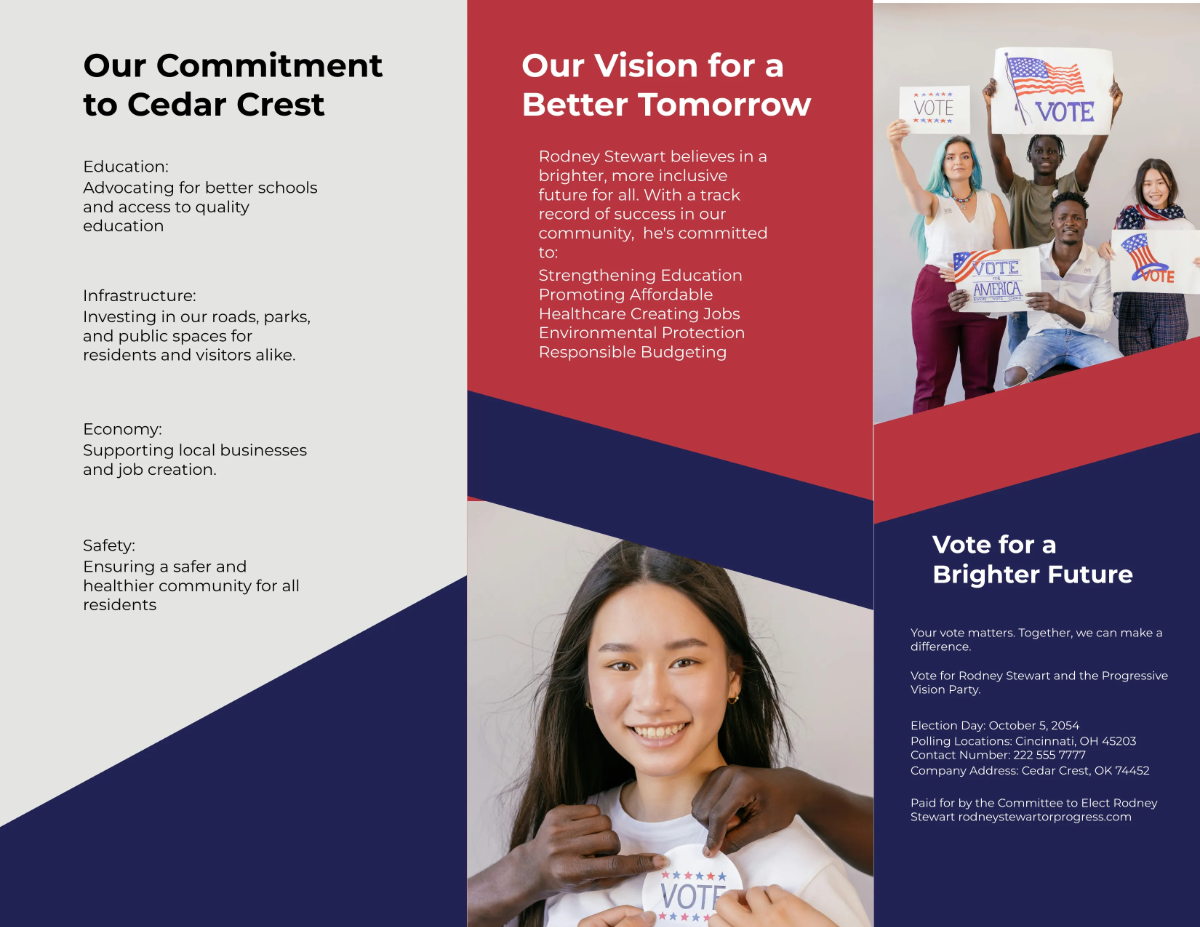 Free Election Brochure Template to Edit Online