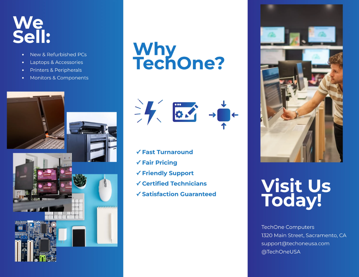 Free Computer Brochure Template to Edit Online