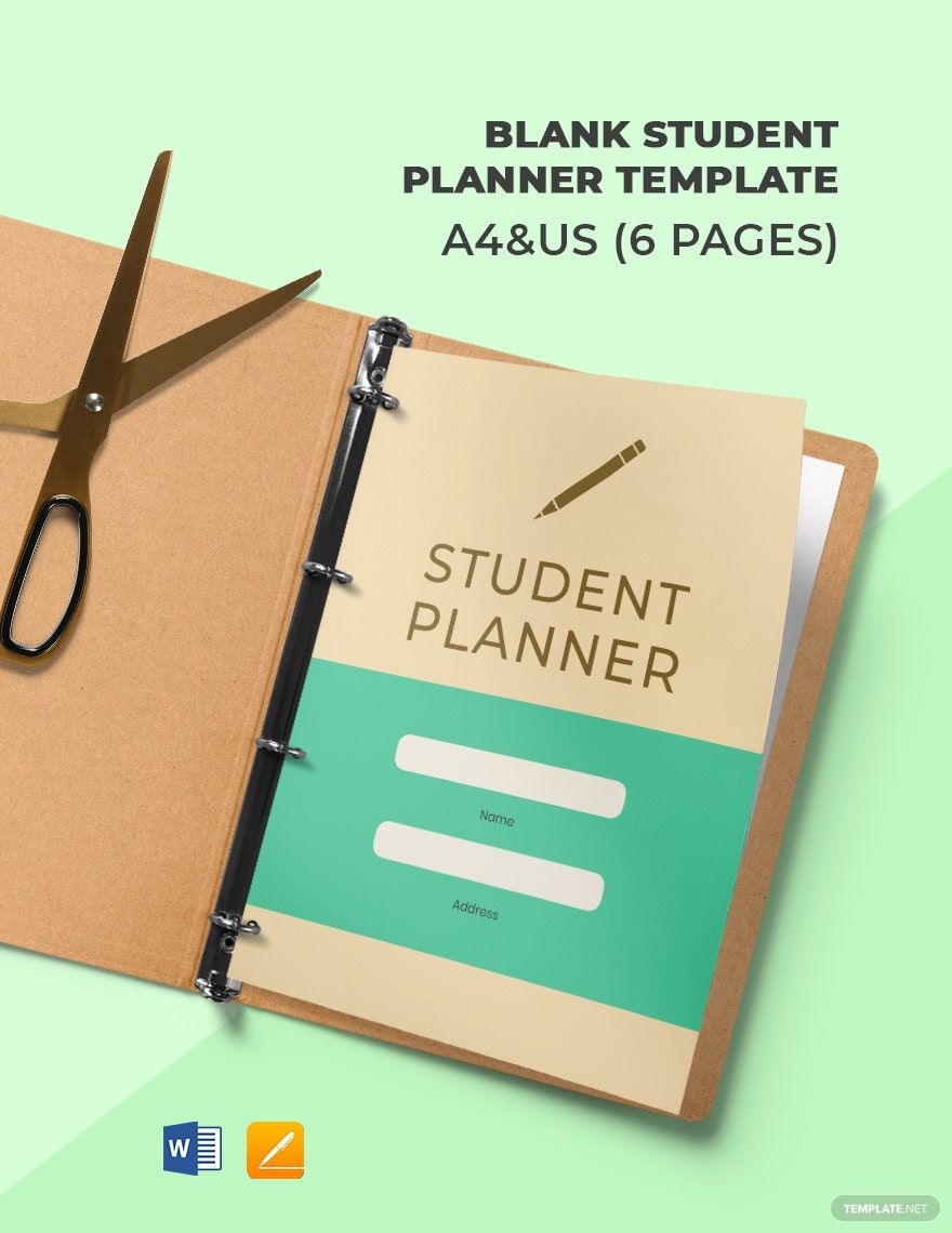 Free Blank Student Planner Template