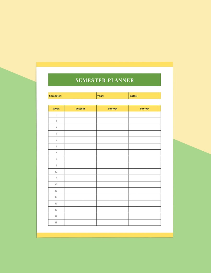 Printable Student Planner Template