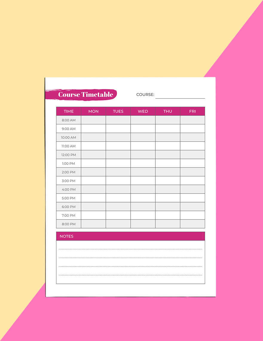 Simple Student Planner Template