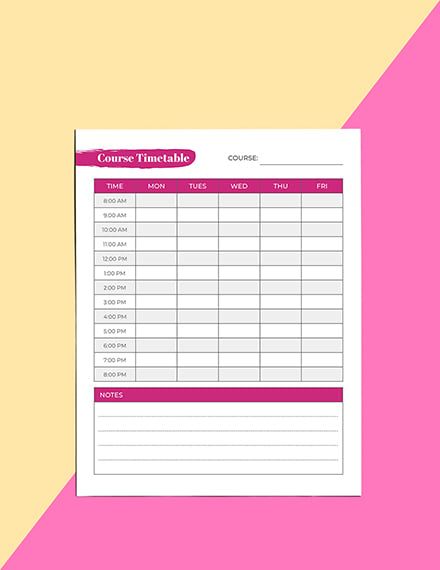 Simple Student Planner Sample