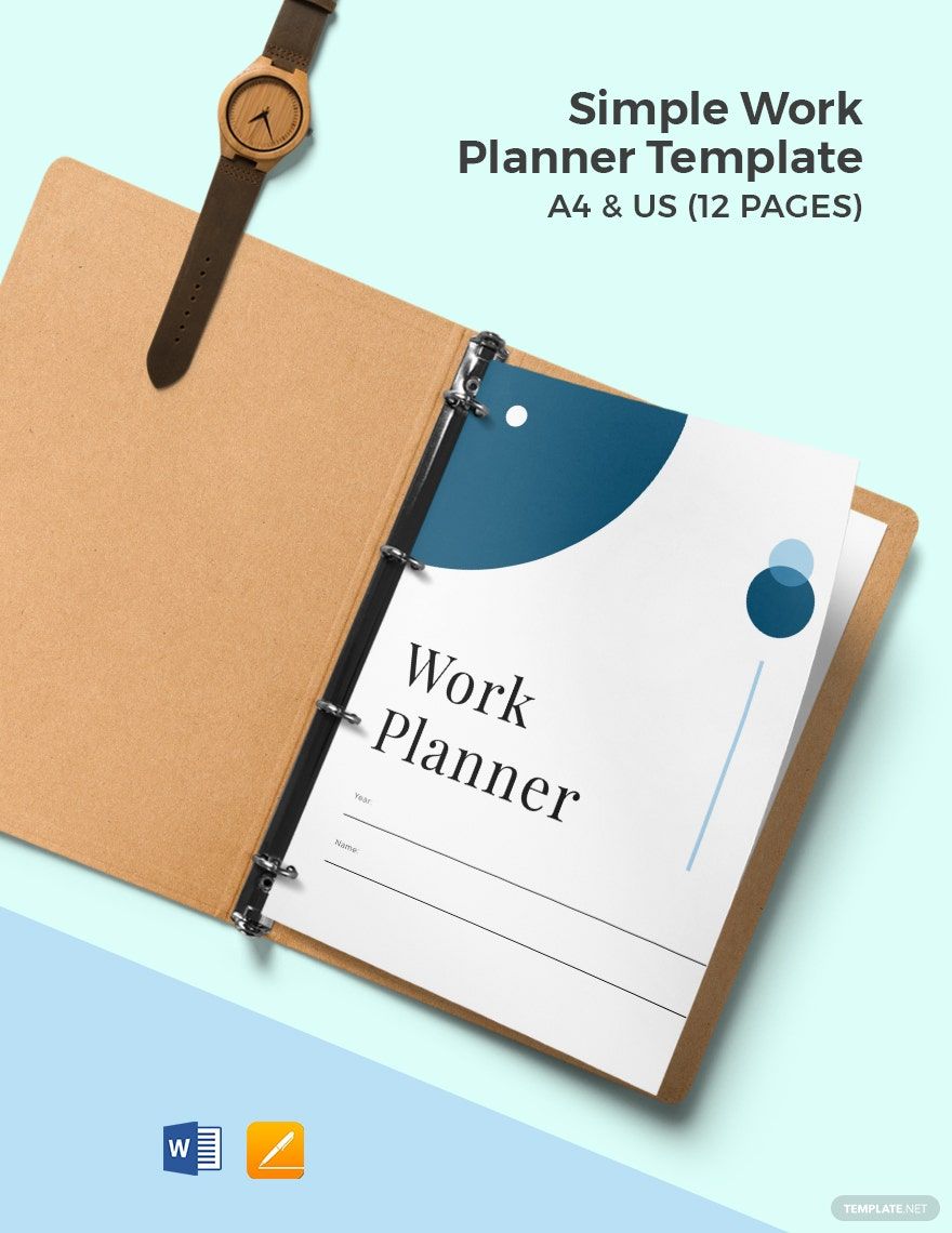 Free Simple Work Planner Template