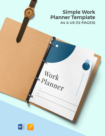 Simple Journal Planner Template - Word | Apple Pages