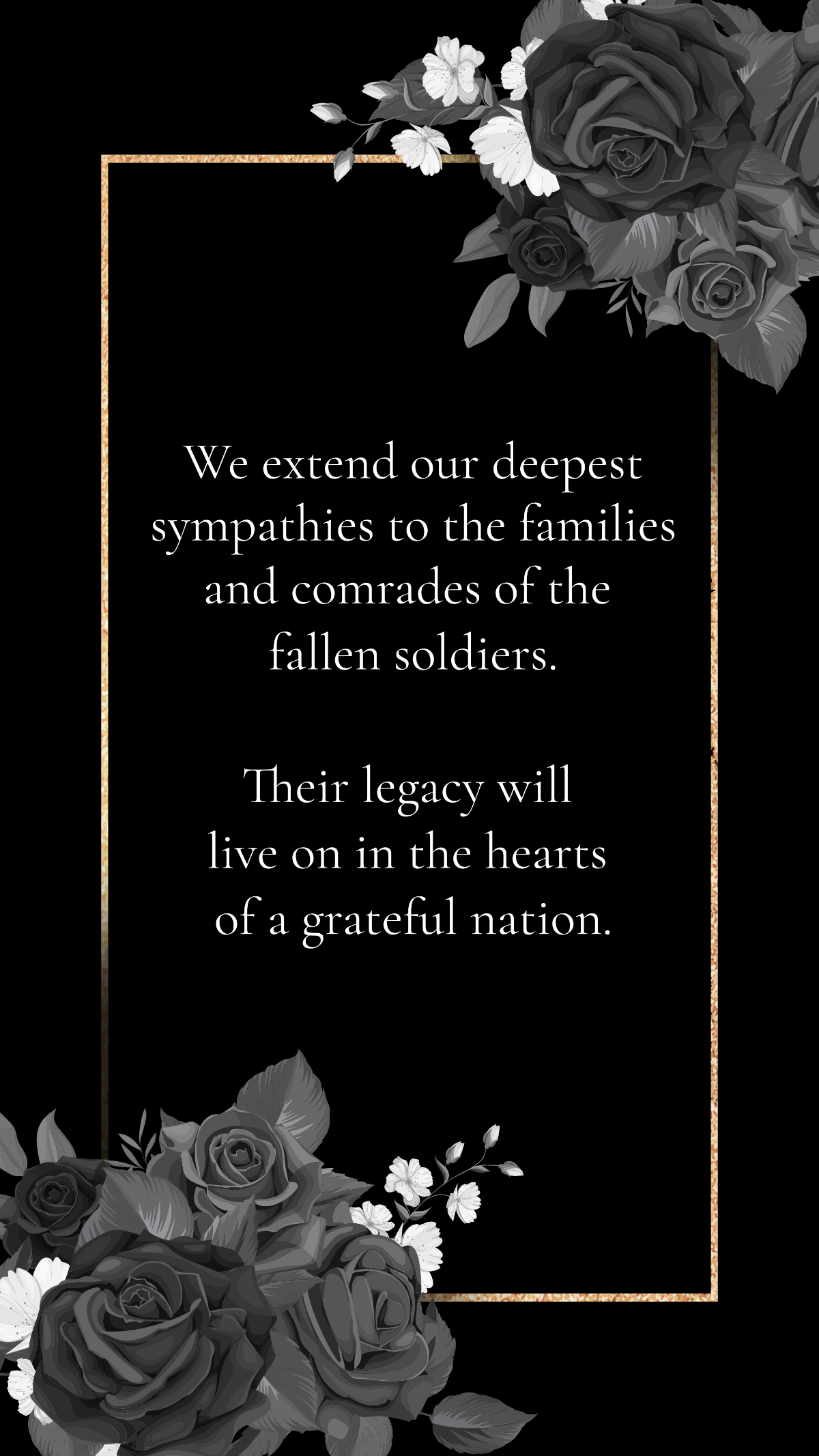 Condolence Message For Soldiers Template