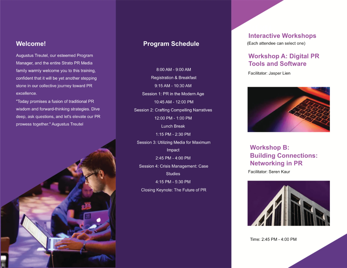 Free Program Brochure Template to Edit Online