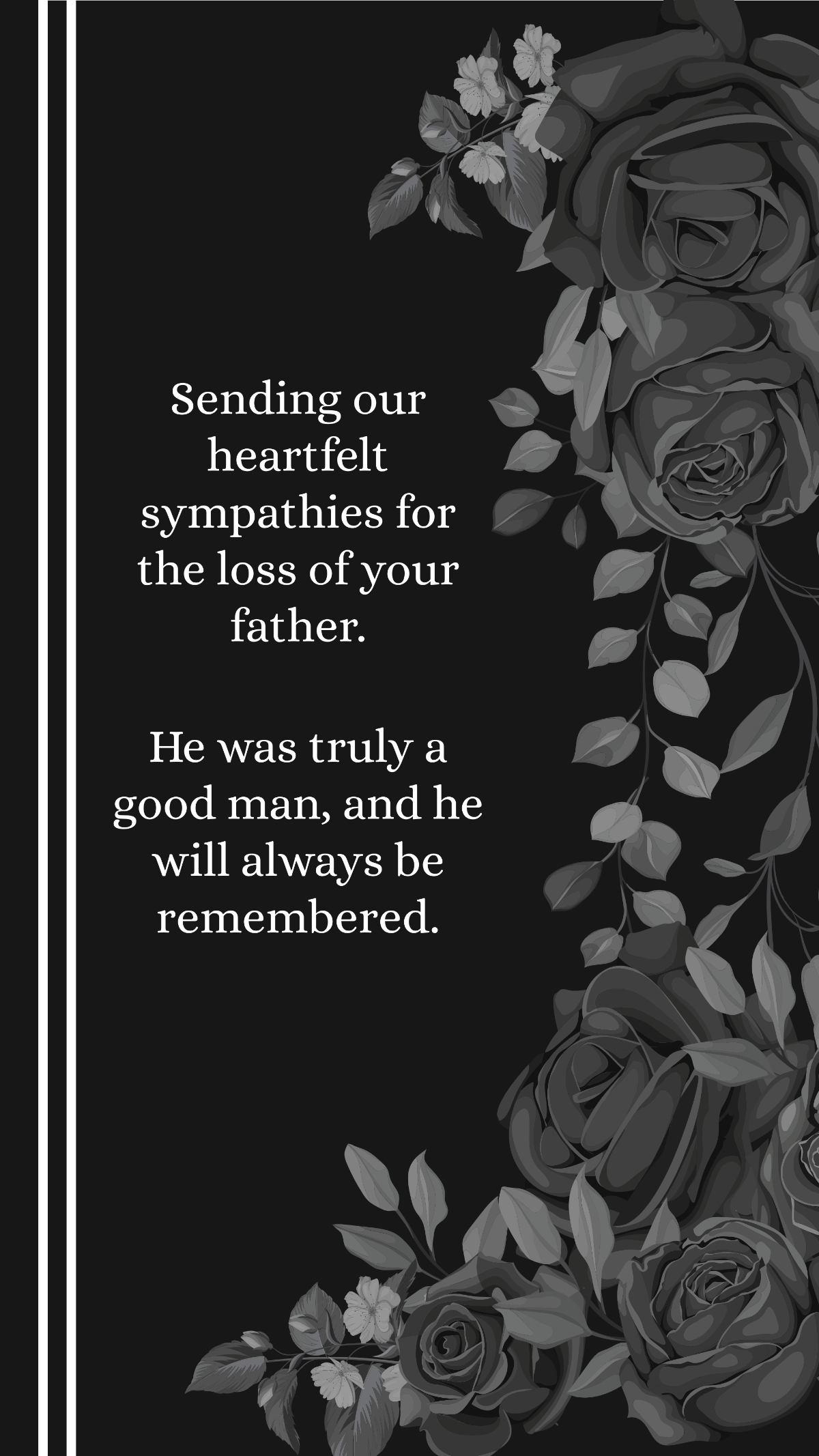 Condolence Message For Loss Of Father Template