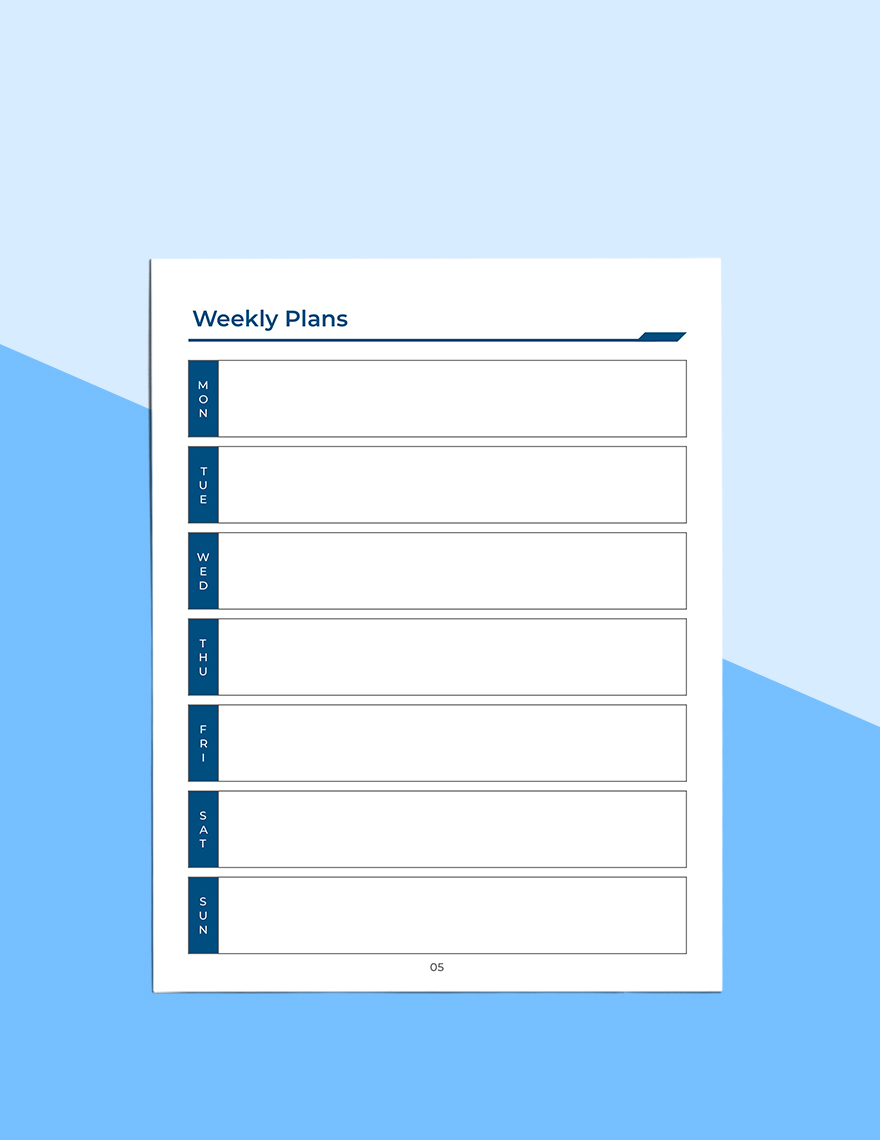 Printable Work Planner Template