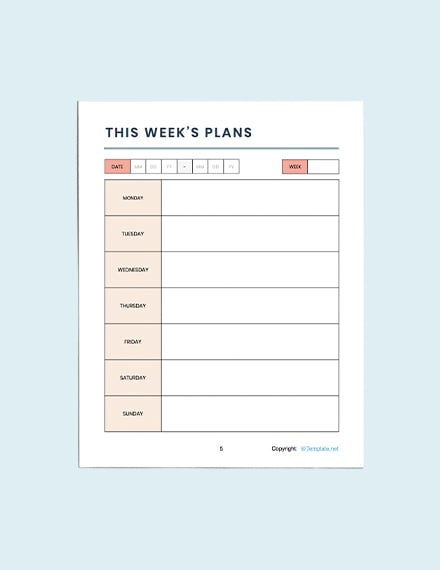 Printable Simple Personal Planner