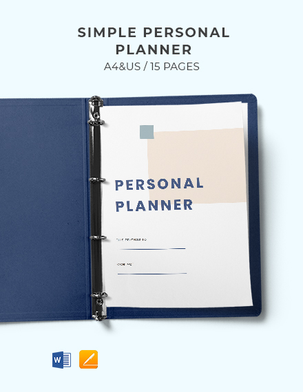 Simple Journal Planner Template - Word | Apple Pages