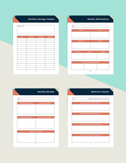 Printable Personal Planner Template - Word, Apple Pages | Template.net