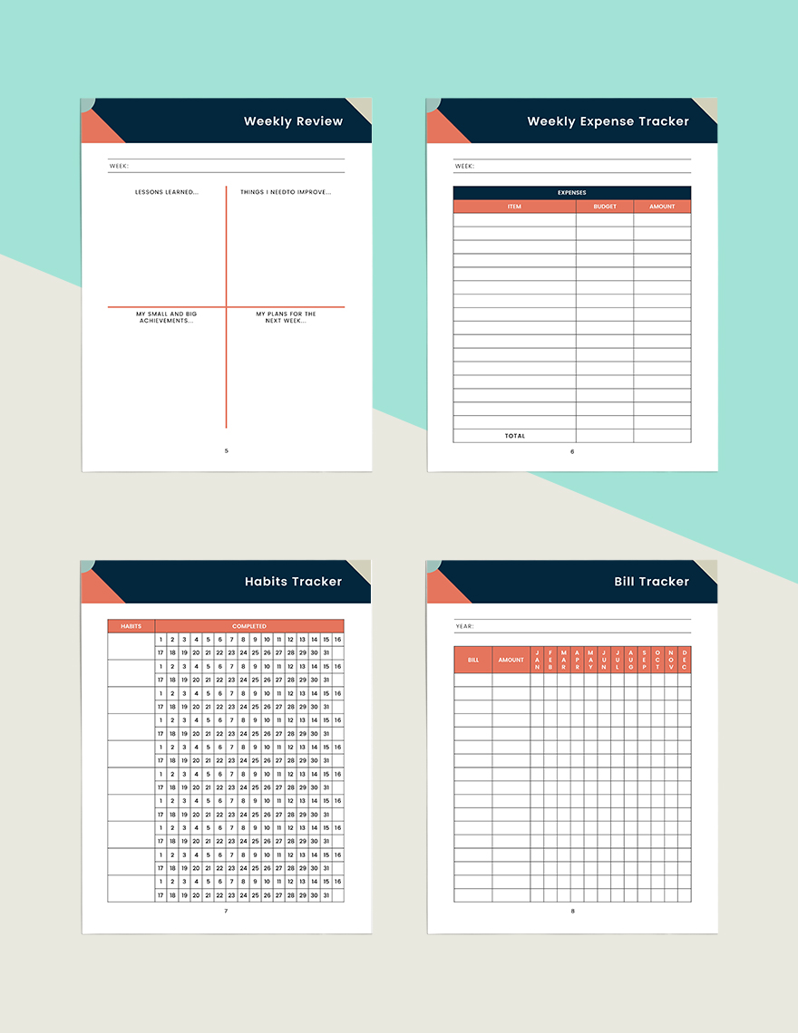 Printable Personal Planner Template