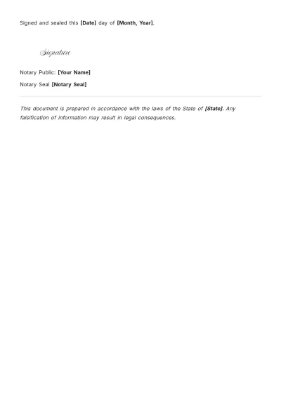 Free Notary Acknowledgement Of Diligent Template to Edit Online