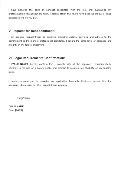 Free Application For Reappointment To Office Of Notary Public Template to Edit Online