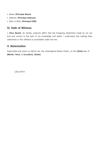 Free Oath Of Subscribing Witness Before Notary Public Template to Edit Online