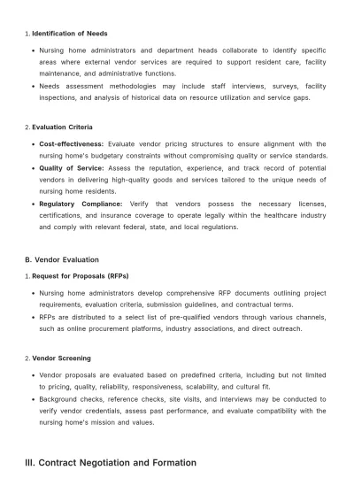 Free Nursing Home Vendor Contract Management Guide Template to Edit Online