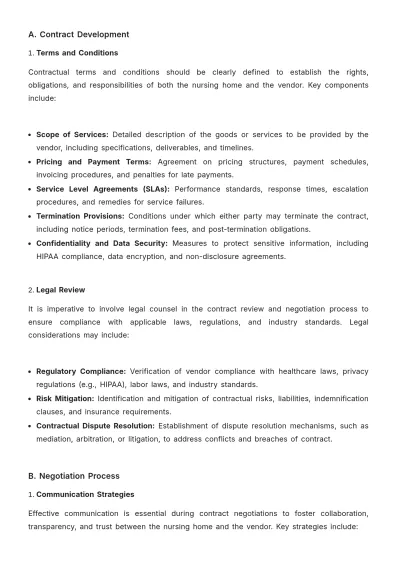 Free Nursing Home Vendor Contract Management Guide Template to Edit Online