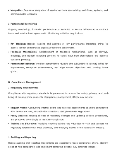 Free Nursing Home Vendor Contract Management Guide Template to Edit Online