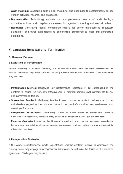 Free Nursing Home Vendor Contract Management Guide Template to Edit Online