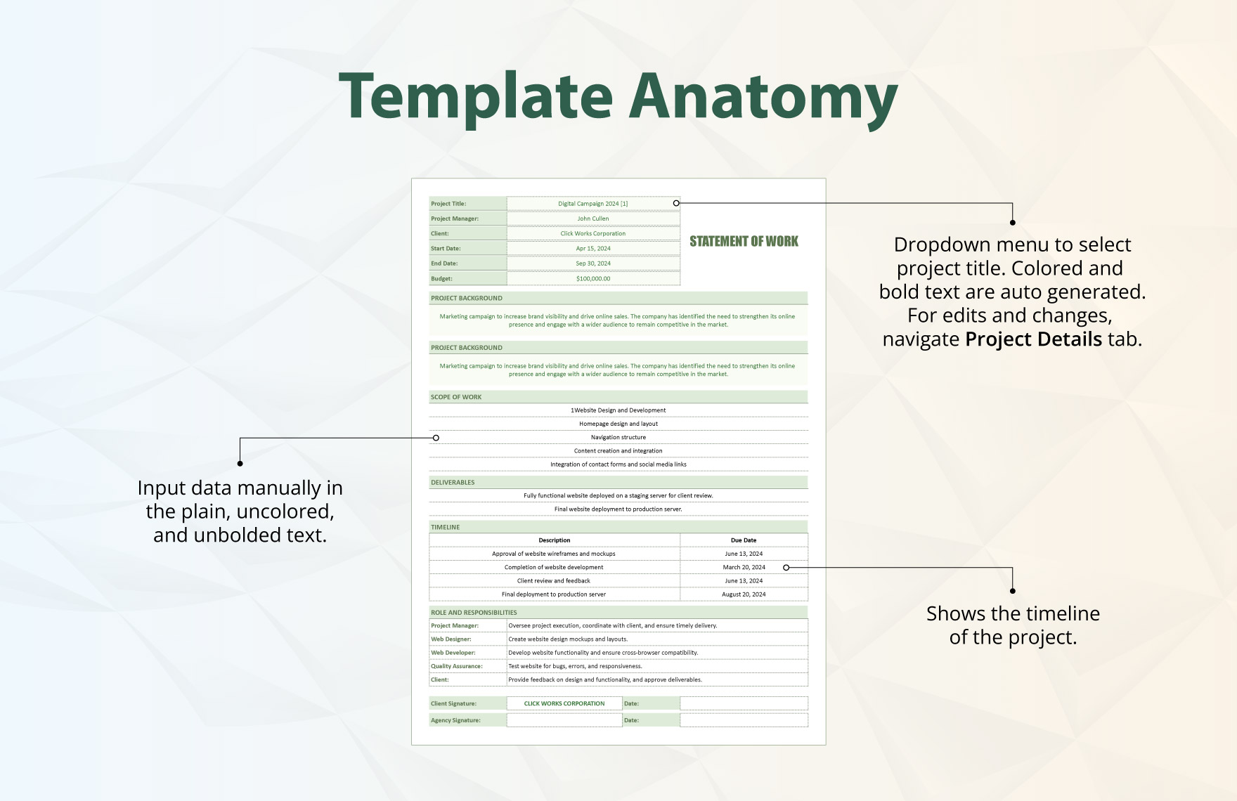 Sample Statement of Work Template