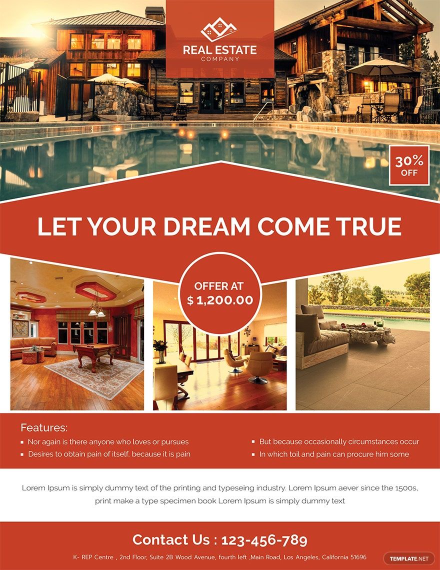 Real Estate Red Flyer Template