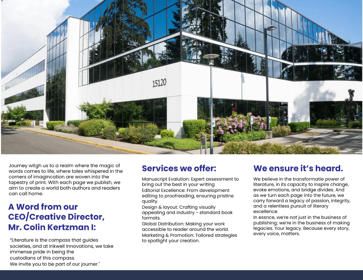 Free Company Brochure Template to Edit Online