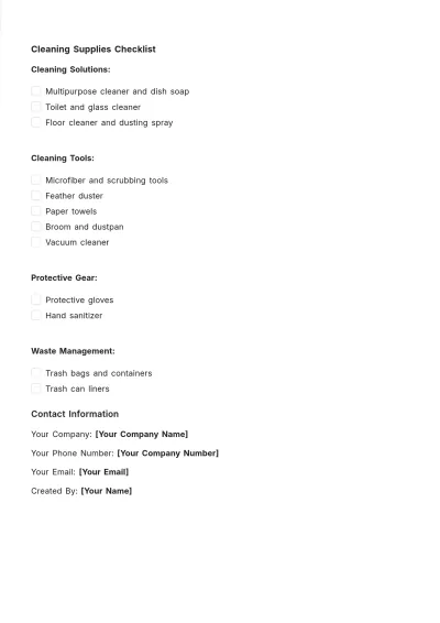 Free Cleaning Timetable Template to Edit Online