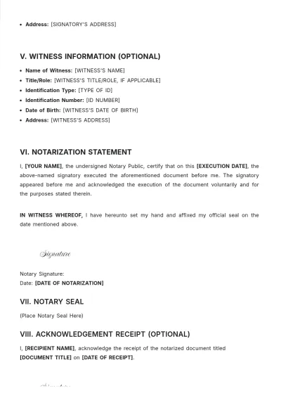 Free Notary Public Record Template to Edit Online