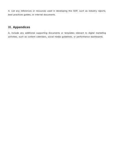 Free Digital Marketing SOP Template to Edit Online