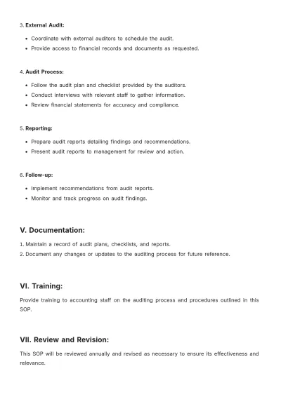 Free Accounting SOP Template to Edit Online