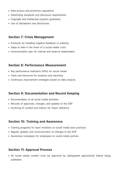 Free Social Media SOP Template to Edit Online