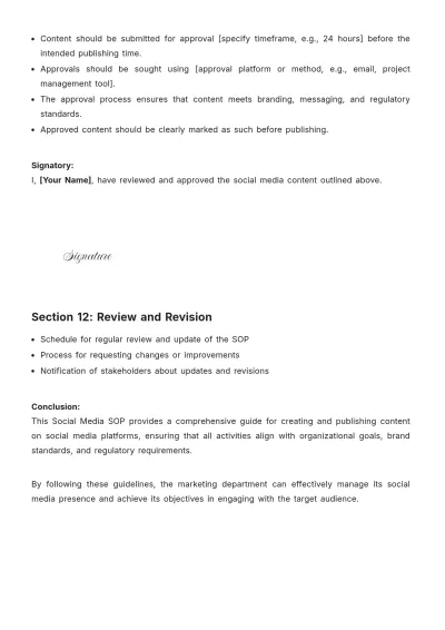 Free Social Media SOP Template to Edit Online