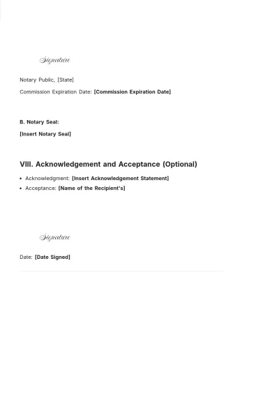 Free Notary Acknowledgment For Financial Deals Template to Edit Online