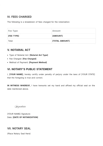 Free Notary Public Log Book Template to Edit Online