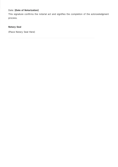 Free Notary Acknowledgment For Real Estate Deals Template to Edit Online