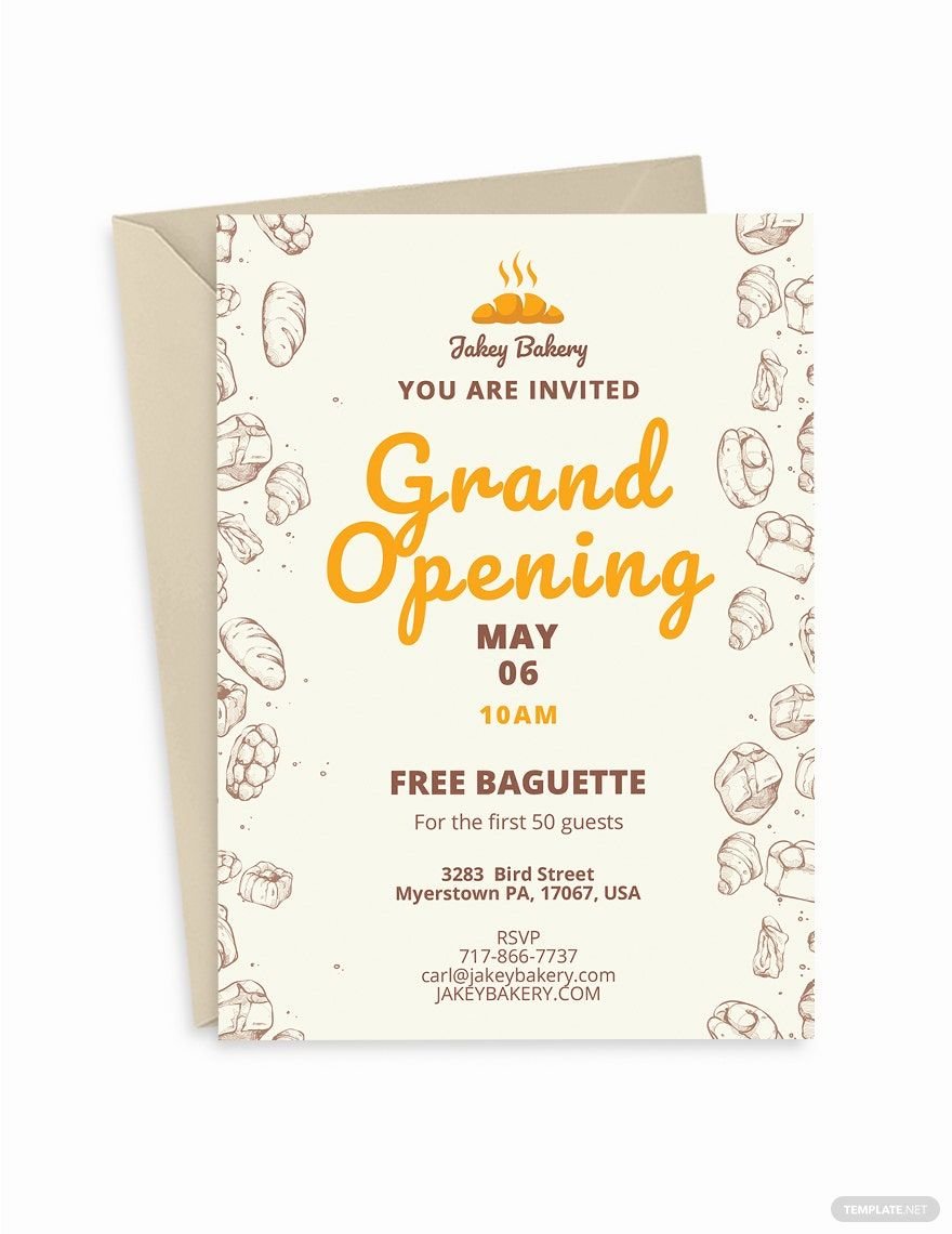 Free Bakery Opening Invitation Template