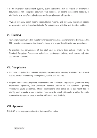 Free Inventory Management SOP Template to Edit Online