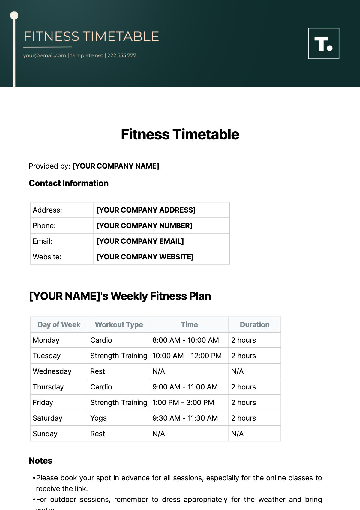 Free Daily Timetable For Kids Template To Edit Online